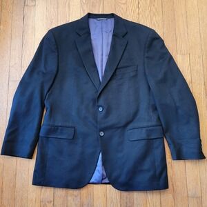 Jack Victor Cashmere Black Blazer 44R Sport‎ Coat Canada Preppy Luxury Academia